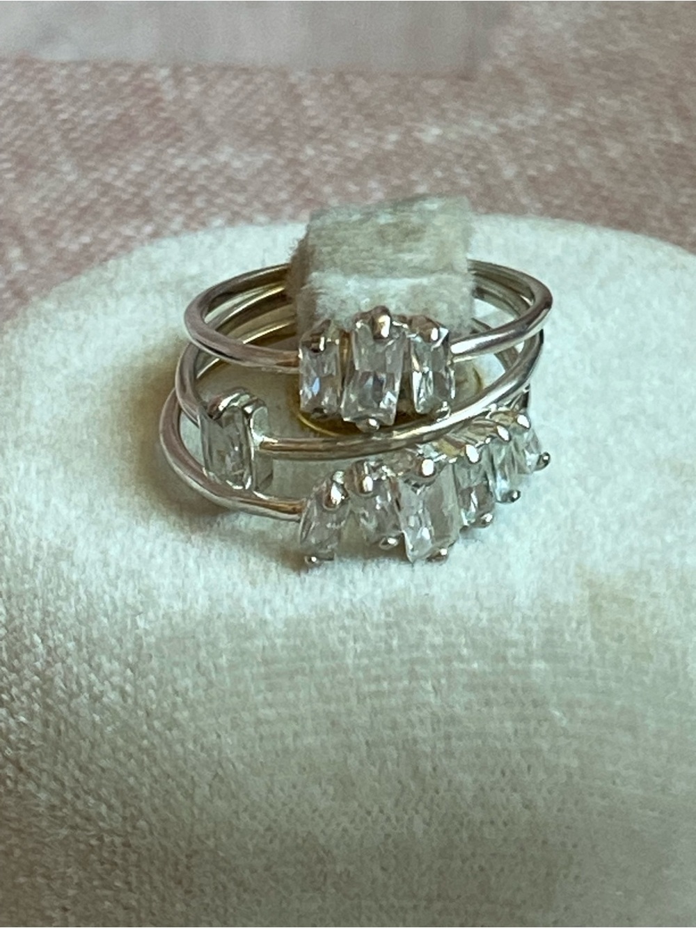 Gorjana Silver-Tone Baguette CZ Stacked Ring Set